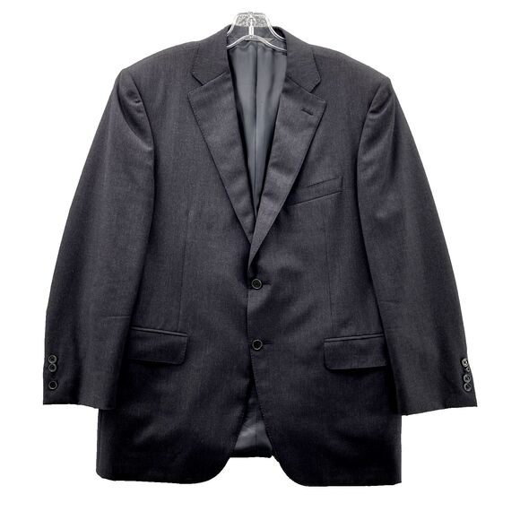 Canali Tessuto Blazer Men 42R Black Wool Sport Coat Italy Corpcore Office Formal